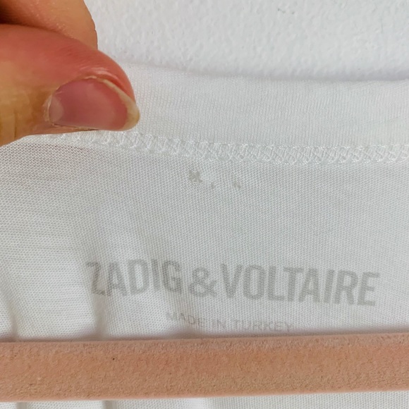 ZADIG & VOLTAIRE V Neck Cotton shortsleeve white T - Picture 7 of 7